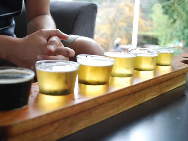 Tasting Paddle at the Cascade Brewery