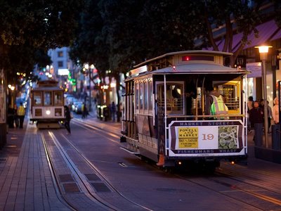 Cable Cars at Dusk